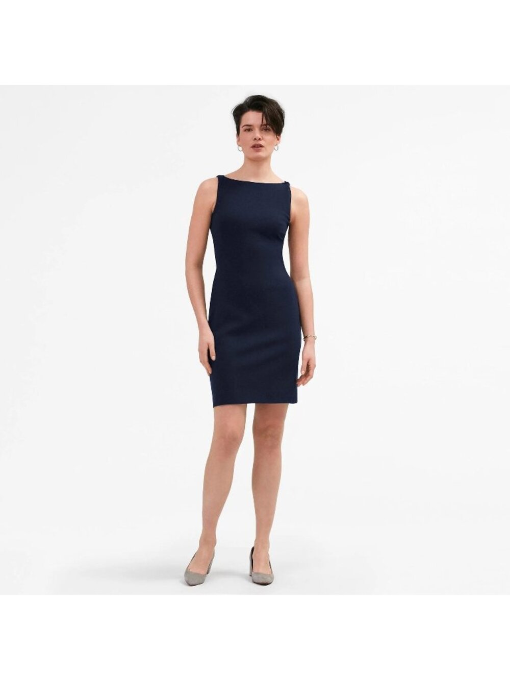 MM Lafleur  Lydia Twist Strap Sheath Pencil Dress Sz 10 Galaxy Navy Blue Career